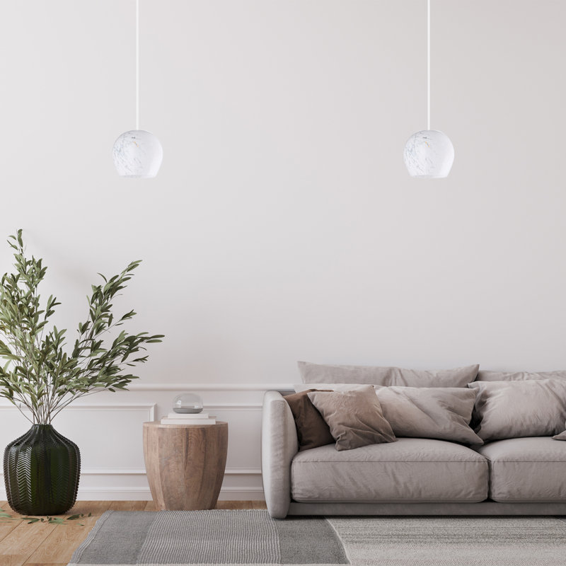 Machesney 17cm H Glass Round Pendant Shade ( Screw On ) in White