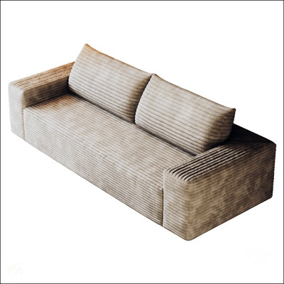 63 Inch Comfy Loveseat Sofa with Corduroy Fabric, Deep Seating, No Assembly Required for Living Room and Bedroom