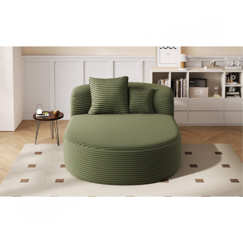 Canapé moderne sans méridienne 51,6 po avec deux coussins de soutien pour le salon, Vert