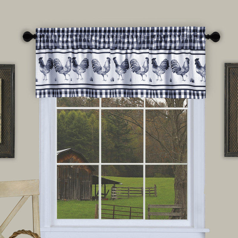 Harville Tailored Window Valance, Blue, 58" W x 24" L