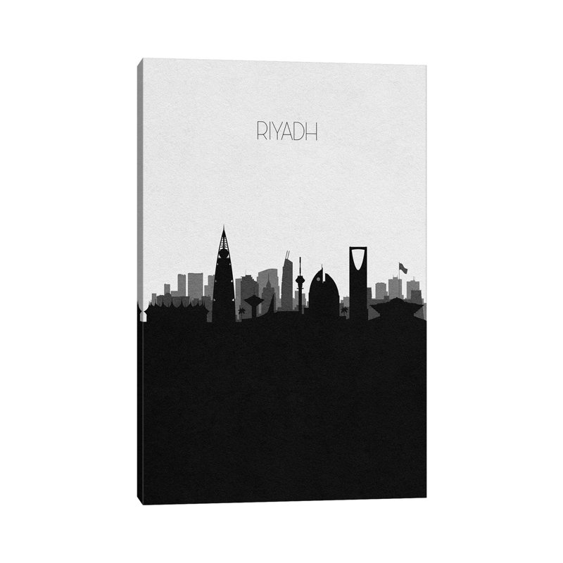 Riyadh, Saudi Arabia City Skyline by Ayse Deniz Akerman - Wrapped Canvas Print, 101.6 cm H x 66.04 cm W x 3.175 cm D