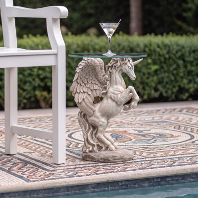 Mystical Unicorn Figurine End Table