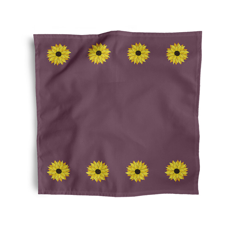 Jordao Polyester Floral Square Napkin, Purple
