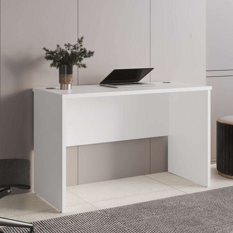 Bureau blanc élégant de style flottant, Blanc