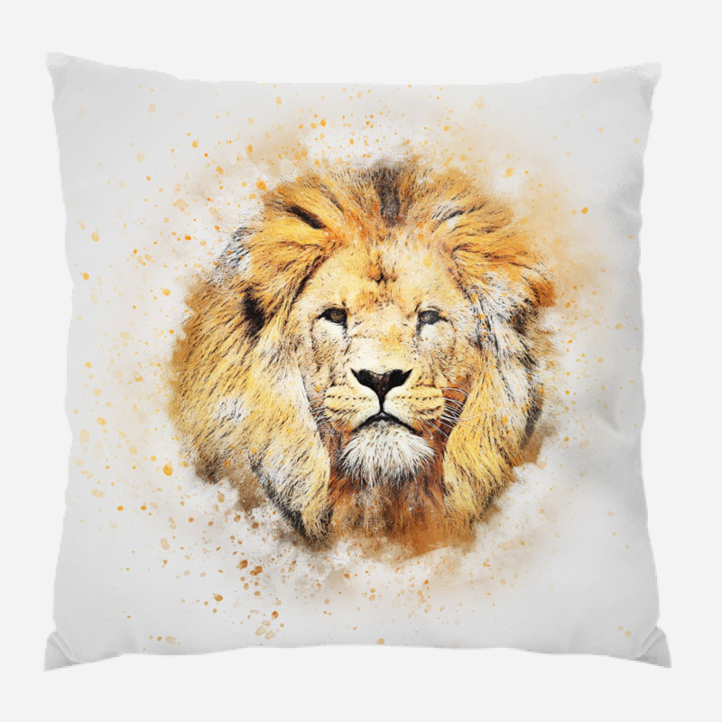 Coussin lion Atia, Microsuède, Intérieur