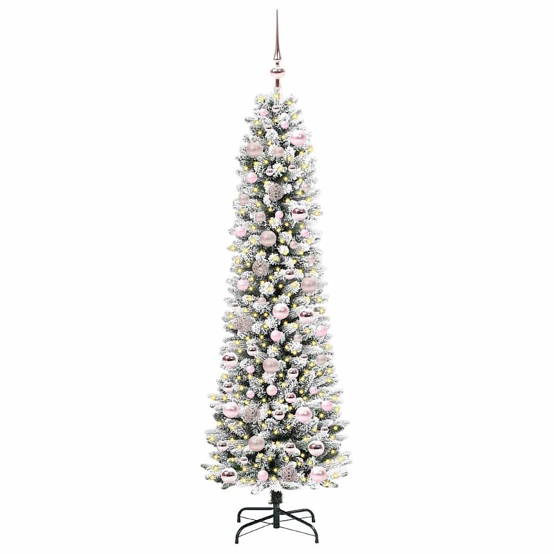 Artificial Christmas Tree with 300 LEDs, 5.91' H, Pink