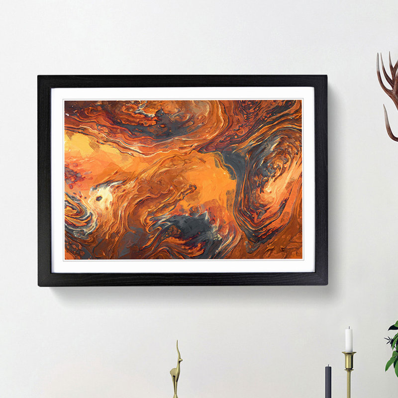Breaking Down in Abstract - Picture Frame Painting Print, Black Framed, 62cm H x 87cm W x 2cm D