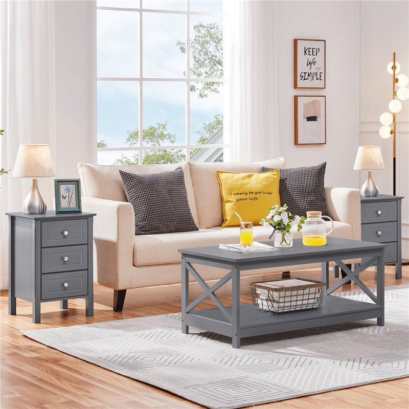 Side Table Set, Grey