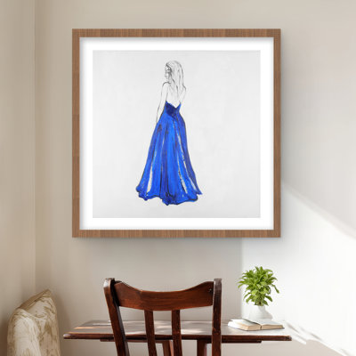 Lady in Blue - Classic Framed Matted Print for Home Decor