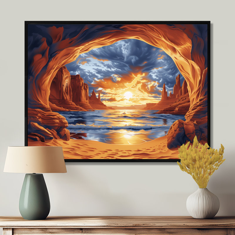 Markaysia - Canyon Wall Art Living Room, Toile avec cadre flottant noir, H 12 po x l 20 po x P 1 po