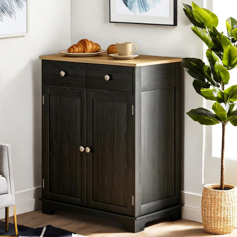 Buffets et vaisseliers compacts avec rangement, meuble rustique en bois pour cuisine