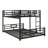 Twin Over Full Size L-Shaped Metal Bunk Bed-1305383281
