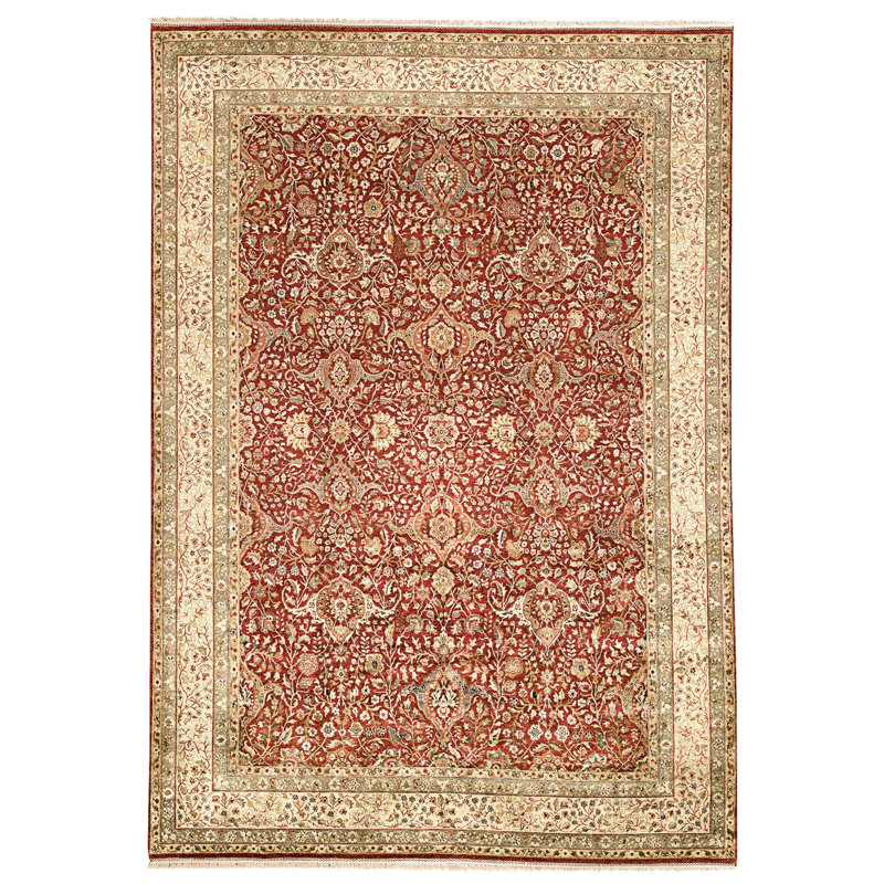 Handmade Silk and Wool Area Rug