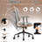  Home Office Chair, Adjustable Faux Leather Desk Chair For Home Office, Mid Century Modern Comfy Computer Chair With Wheels, Upholstered Desk Chair With Armrests For Home Office, Grey-371803330