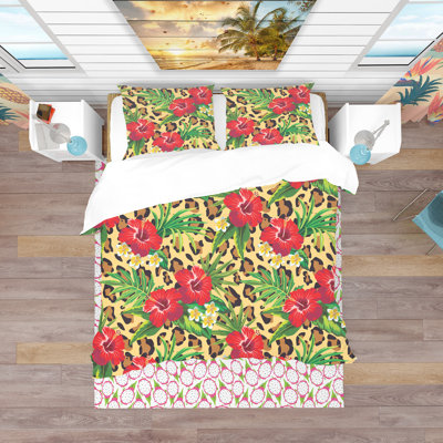 Ensemble de housse de couette tropical