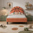 Basketball Design Upholstered Twin Platform Bed Sport Style Bed for Boys & Girls, Teens, Orange, No Box Spring Required Kids Sports Bedroom Furniture