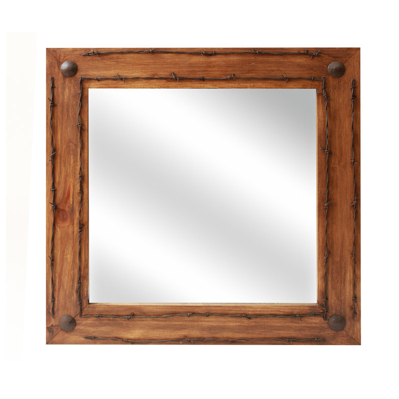 Lafollette Wood Wall Mirror, 28" H x 28" W