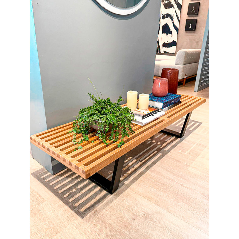 Banc sans dossier 60 po George Nelson - Finition vernie - Naturel