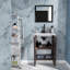 Meuble-lavabo moderne brun avec lavabo en céramique pour petits espaces
