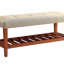 Banc en tissu et finition chêne Charla-598475104
