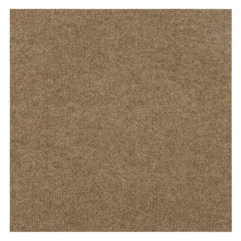 18" x 18" Indoor/Outdoor, Peel and Stick Carpet Tile, Polyester, (Pack of 10) (22.5 sqft/Box), Taupe