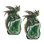 "2-PC Set" ICE ARMOR 8.5"H Green Dragon on Green Faux Crystal Stone Figurine Figurine Statue Ornament Home/Room Decor and Perfect Gift Ideas for House Warming, Holidays and Birthdays Great Collectible Addition