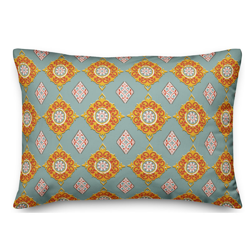 Housse de coussin et insert Imperial Imperial, Olivine / Jaune / Rose