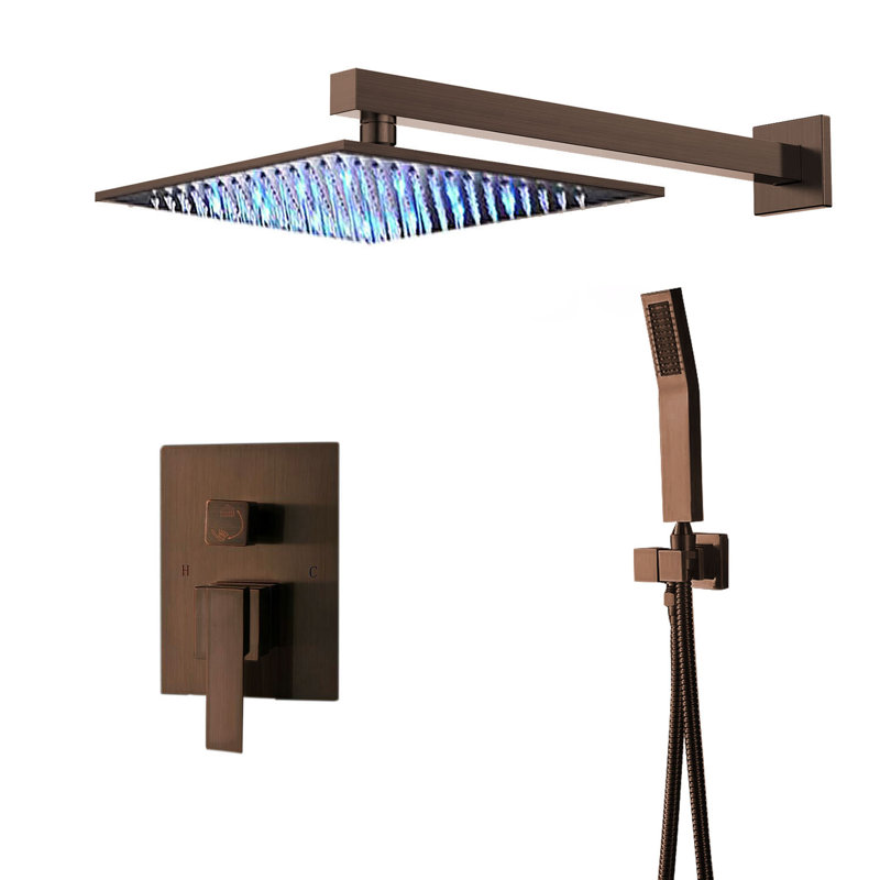 Rivera Oil Rubbed Bronze LED Shower Set – Wall Mount Luxury Rainfall System