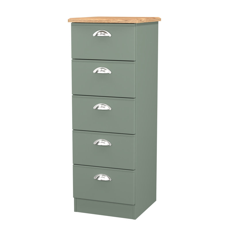 Conners 40cm W Manufactured Wood Bedside Table, Reed Green/Riviera Oak