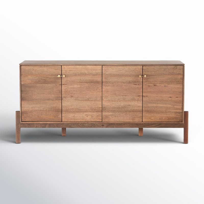 Reza 70'' W Solid Wood Sideboard, Smoked Honey