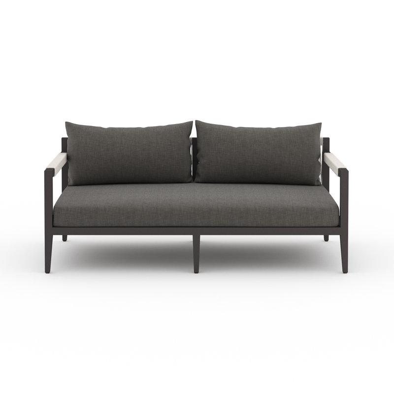 Solano Outdoor Loveseat with Cushions, Charcoal
