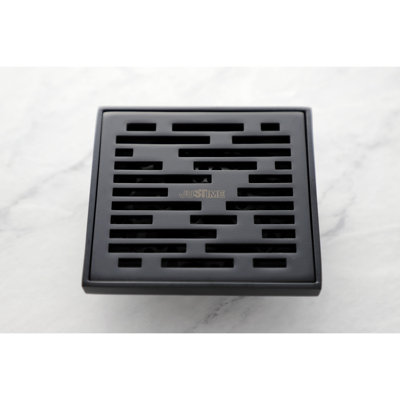 Kingston Brass Watercourse 4-Inch Square Grid Shower Drain with Hair Catcher