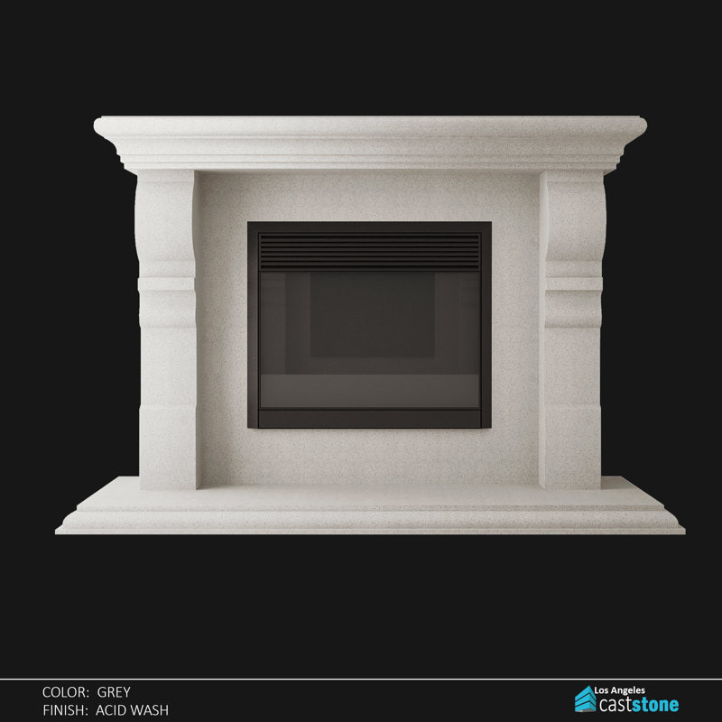Alle Fireplace Surround, Gray Acid Wash