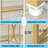41 in Computer Desk With Two Drawers, White and Gold Modern Study Writing Desk-1040636948