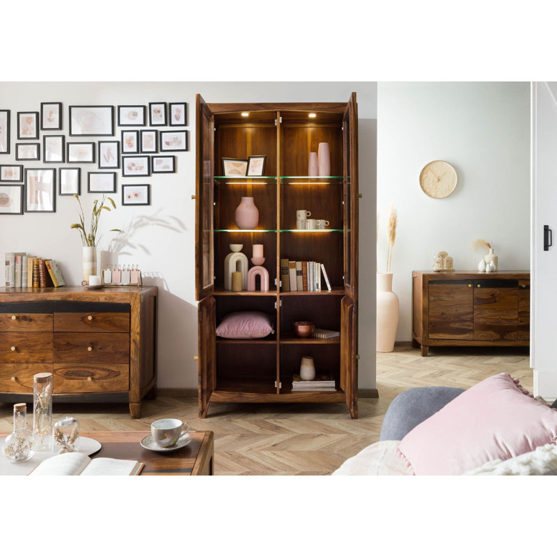 Ancona Display Cabinet, Painted Dark Brown