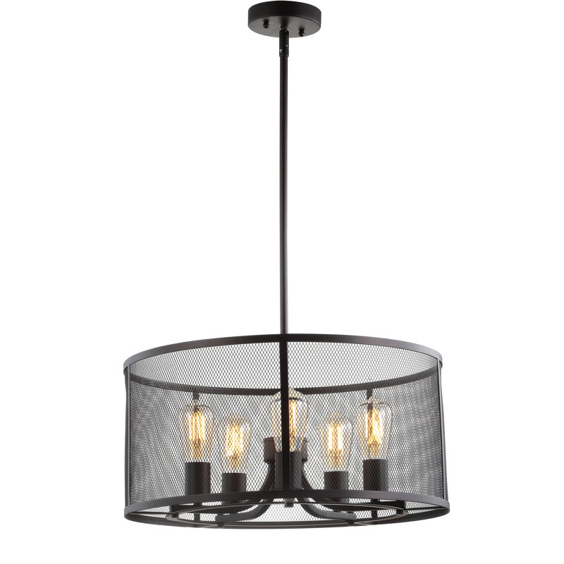 Luminaire suspendu tambour 5 lumières Shankle