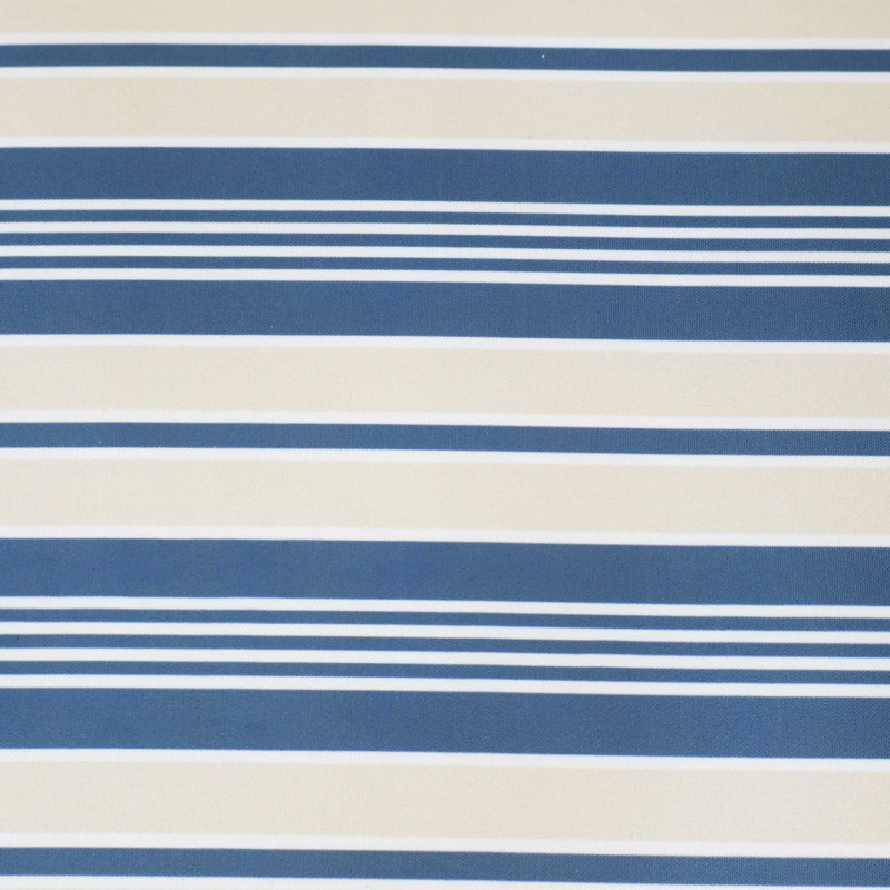 Ensemble repas 6 personnes avec coussins Cayden-Lee, Blanc / bleu