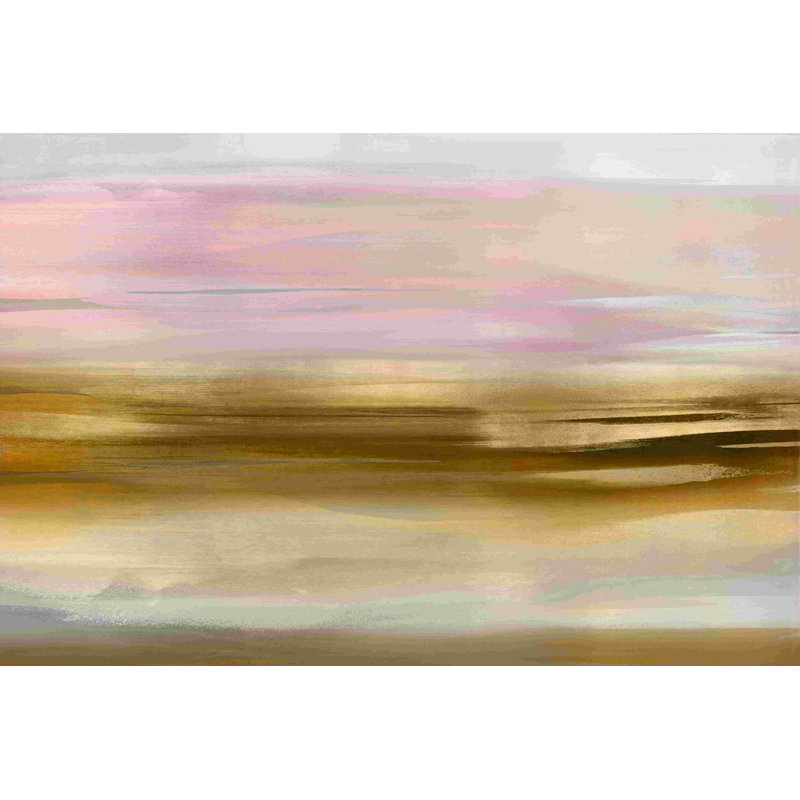 Gold Rush Pink Blush I - peinture sur toile tendue, H 20 po x l 30 po x P 1,25 po