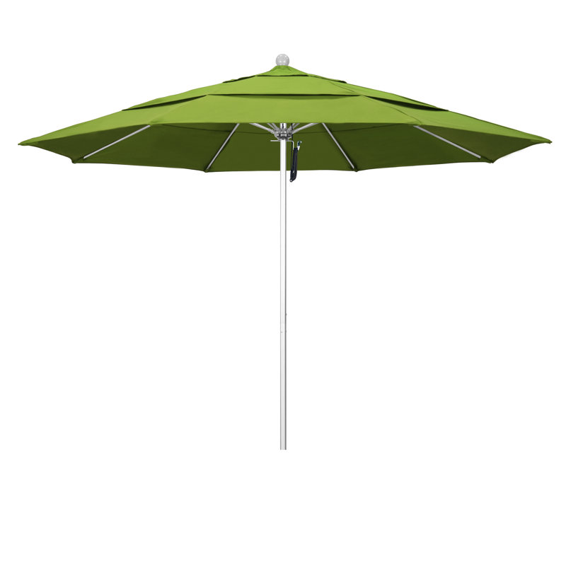 Parasol de marché 11 pi Hibo, Ara, Argent anodisé
