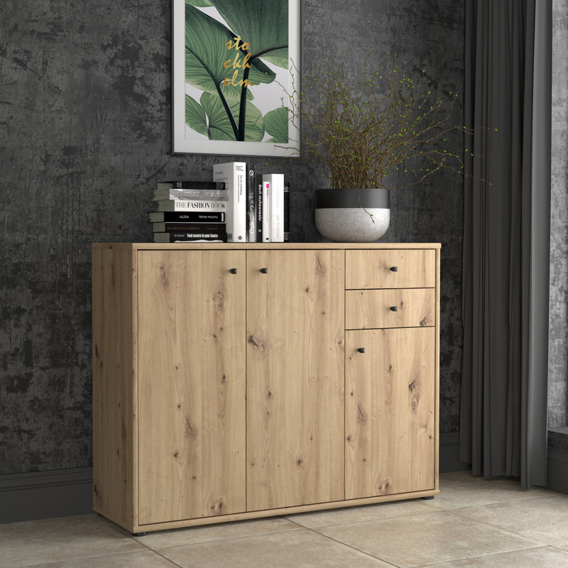 Amandla 108.8cm W 2 - Drawer Chest of Drawers, Artisan Oak