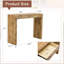 Table de bar en bois naturel de 50 po de long, finition lisse, capacité de rangement pratique des tiroirs, tiroirs fonctionnels, bords sablés fins, hauteur ergonomique