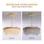Lustre en cristal doré 24 po à 3 niveaux avec télécommande et luminaire suspendu moderne Glam