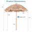 Parasol de plage 7 pi 0,4 po Cromaghs