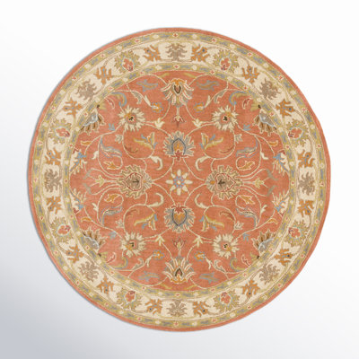 Arden Orange Hand-Tufted Wool Floral Rug