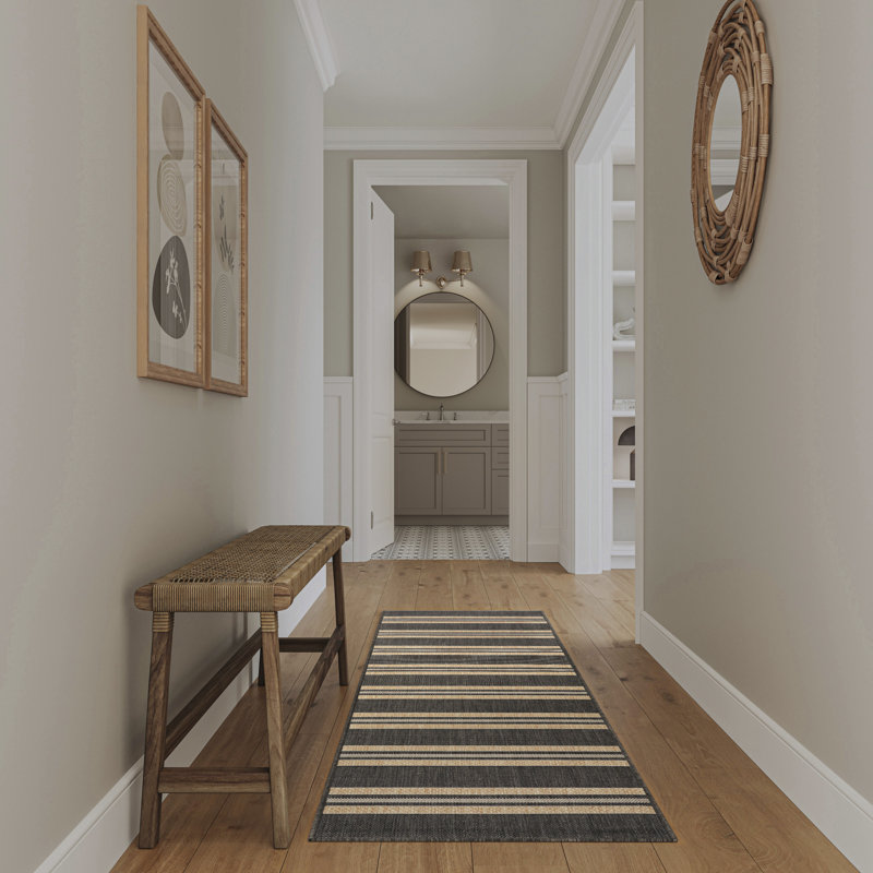Manderella Modern Rug, Charcoal, Runner 2' x 6'