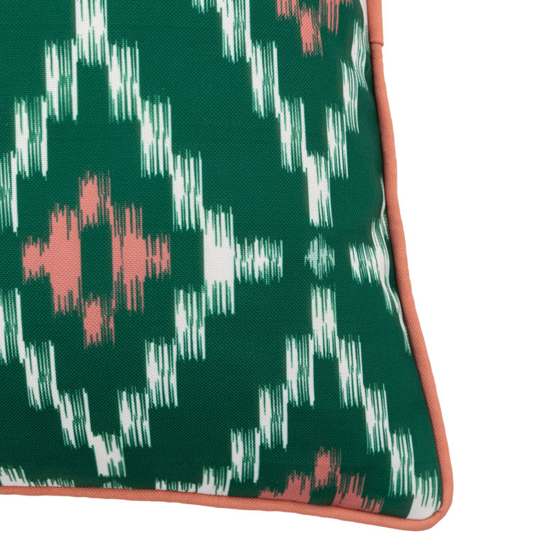 Geometric Square Cushion, Green