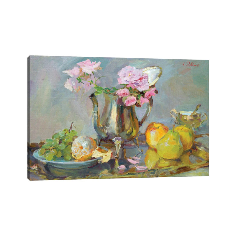 Still Life With Roses by Igor Zhuk - Wrapped Canvas Painting, 66.04 cm H x 45.72 cm W