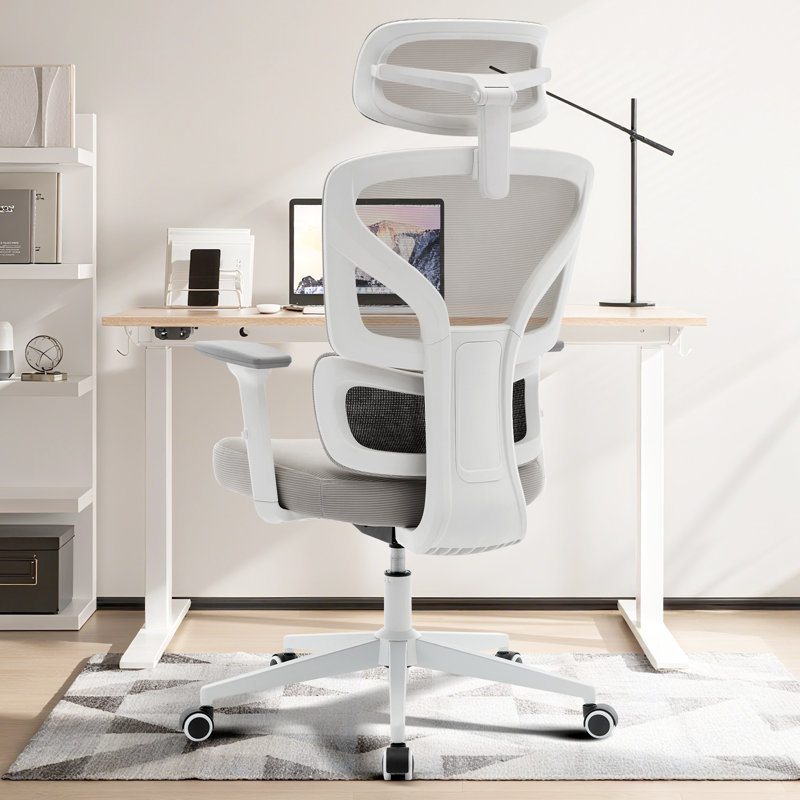 Ergonomic Mesh Office Chair, High Back Desk Chair with Lumbar Support & 3D Armrests, Adjustable Computer Chair for Home Office, Grey