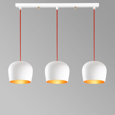 Luminaire suspendu en forme de dôme pour îlot de cuisine à 3 lumières Excalibur