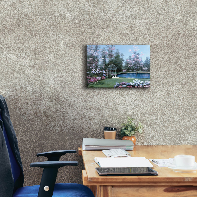 «Lakeside Gazebo» par Diane Romanello, art mural sur toile, H 12 po x l 18 po x P 0,75 po